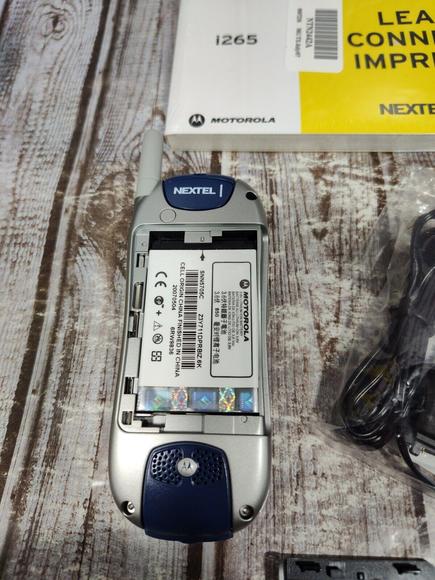 Nextel Motorola i265 Go Getter Cell Phone Blue Gray Charger Original Box *READ* - Picture 3 of 7